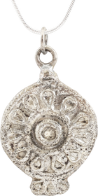 ROMAN WHEEL OF FORTUNE AMULET NECKLACE, 5RD-8TH CENTURY AD