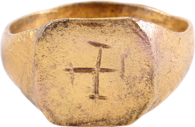 MEDIEVAL EUROPEAN CHRISTIAN RING 9TH-11TH CENTURY SIZE 10 ½