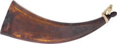 AMERICAN OR EUROPEAN FLATTENED HORN POWDER HORN, C.1650-1700 - Fagan Arms