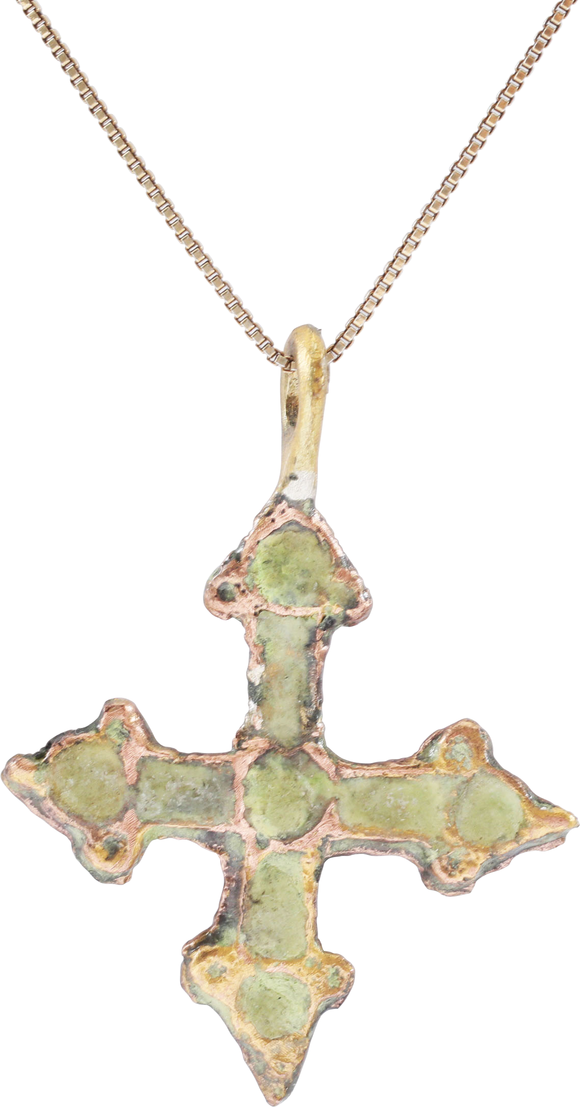 MEDIEVAL UKRAINIAN/RUSSIAN ENAMELED CROSS NECKLACE, 10TH-13TH CENTURY - Fagan Arms