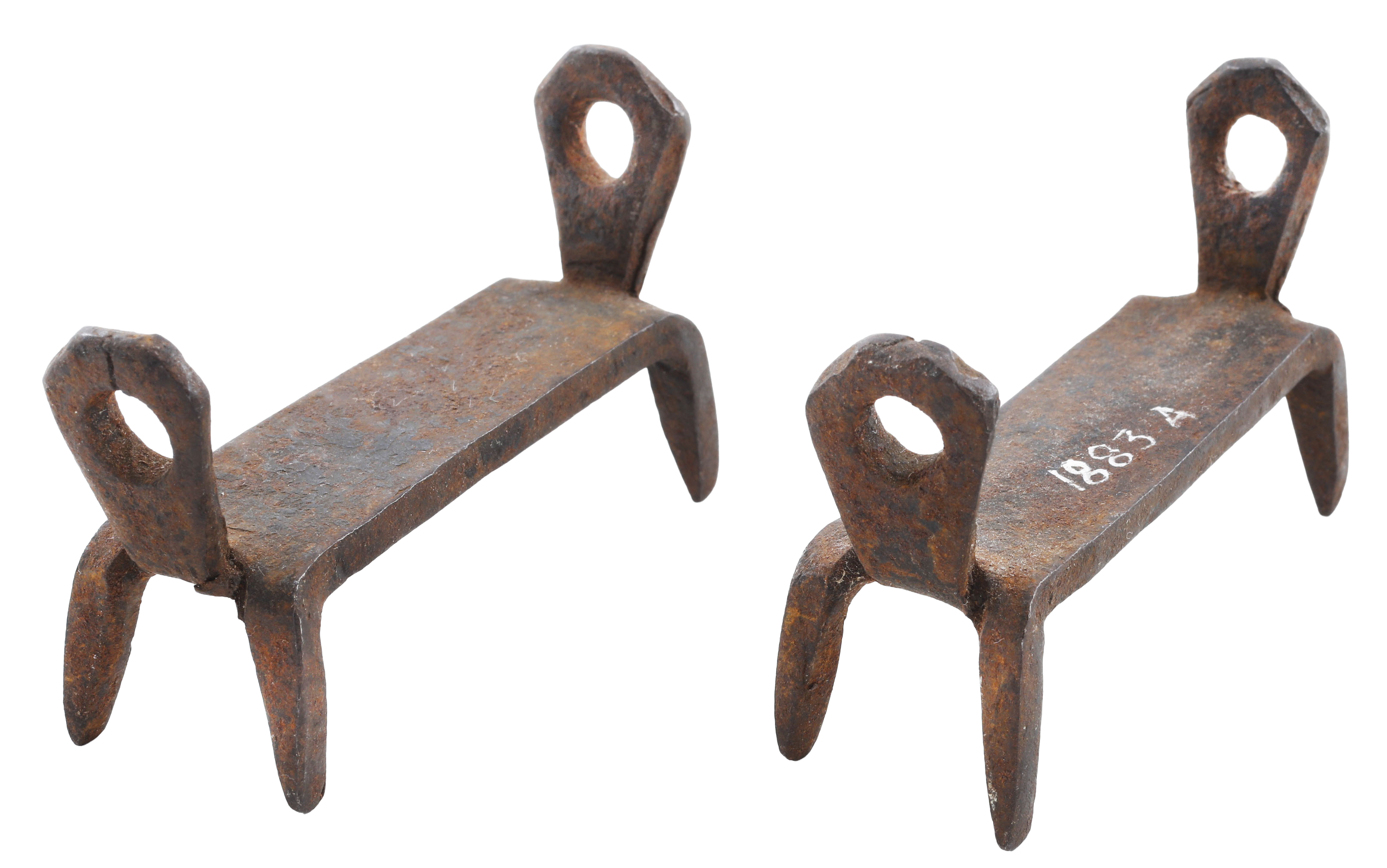 PAIR 18TH CENTURY COLONIAL AMERICAN CRAMPONS (ICE CREEPERS) - Fagan Arms