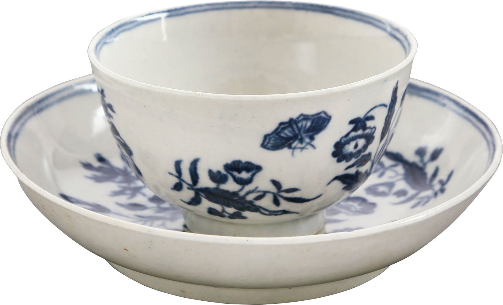 ENGLISH EXPORT PORCELAIN TEA BOWL AND UNDER BOWL, DR. WALL PERIOD, C.1770-83 - Fagan Arms