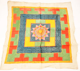 RARE TANTRIC BANNER, YANTRA. 19TH CENTURY OR EARLIER