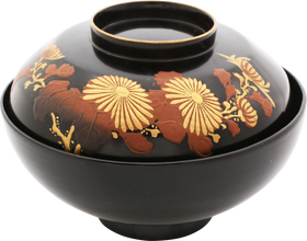 JAPANESE LACQUERED COVERED BOWL, OWAN