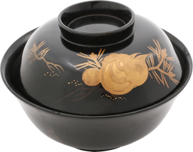 JAPANESE LACQUER BOWL AND LID OWAN