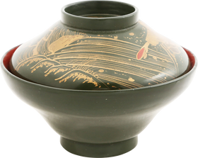FINE JAPANESE LACQUERED BOWL AND COVER, OWAN