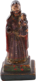 SPANISH COLONIAL POLYCHROMED WOOD FIGURE OF ST. JOSEPH AND THE BABY JESUS