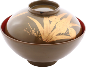 JAPANESE LACQUERED BOWL AND COVER, OWAN