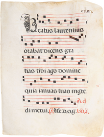 16TH CENTURY ANTIPHONAL PAGE