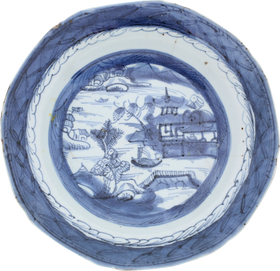 CHINESE EXPORT BLUE ON WHITE PLATE, 18TH CENTURY
