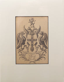 ORIGINAL ENGLISH LITHOGRAPH, VILLIERS COAT OF ARMS