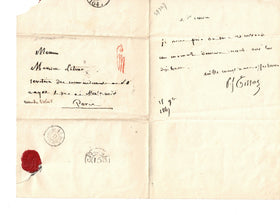 French postal history. 1841 dated letter to Monsieur Letour  with directional Paris address.