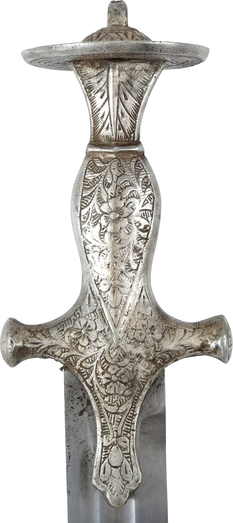 FINE SILVERED HILT INDOPERSIAN HORSEMAN'S SWORD - Fagan Arms