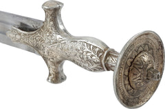 FINE SILVERED HILT INDOPERSIAN HORSEMAN'S SWORD - Fagan Arms