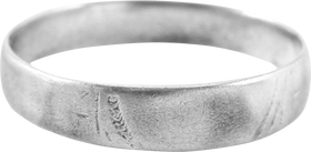 EUROPEAN SILVER WEDDING RING 18TH-19TH CENTURY, SIZE 7 ¾
