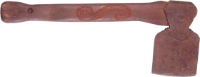RARE MAORI BATTLE AXE PATITI, 19TH CENTURY