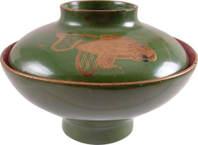 JAPANESE LACQUERED BOWL WITH COVER