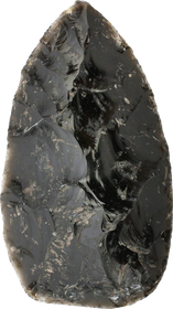 GOOD PRE-COLUMBIAN OBSIDIAN SPEAR POINT