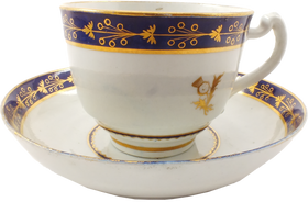 SCOTTISH PRIDE! CHAMBERLAIN WORCESTER CUP AND SAUCER, C.1790