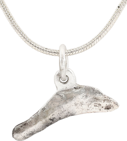 FINE GREEK/UKRAINE BRONZE DOLPHIN PENDANT NECKLACE, 5TH-4TH CENTURY BC