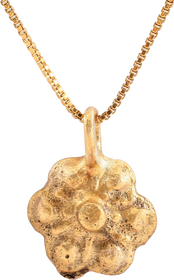 ROMAN WHEEL OF FORTUNE AMULET NECKLACE, 5TH-7TH CENTURY