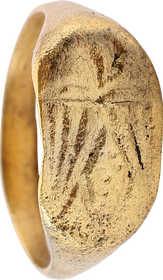 FINE MEDIEVAL EAGLE RING 10TH-15TH CENTURY AD, SIZE 9 ¼