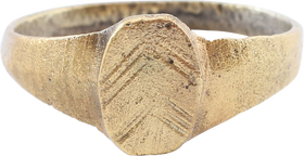 MEDIEVAL ENGLISH RING, 6th-12th CENTURY, SIZE 9 1/2