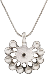 ROMAN WHEEL OF FORTUNE AMULET NECKLACE, 3ND-6TH CENTURY AD