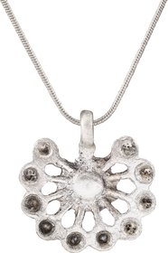 ROMAN WHEEL OF FORTUNE AMULET NECKLACE, 3ND-6TH CENTURY AD