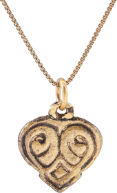 ANCIENT VIKING HEART PENDANT NECKLACE C.850-1050 AD