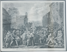 WILLIAM HOGARTH ENGRAVING The March to Finchley 1761