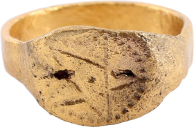 MEDIEVAL SORCERER'S PENTAGRAM RING, C.500-900 AD, SIZE 8 ½