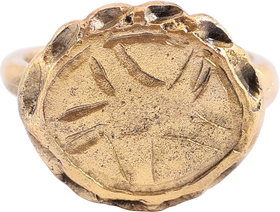 EARLY CHRISTIAN RING, 6TH-9TH CENTURY, SIZE 4 ½