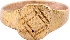 MEDIEVAL EUROPEAN RING, 900-1200 AD SIZE 2 1/2