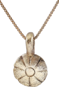 ROMAN WHEEL OF FORTUNE AMULET NECKLACE, 5TH-8TH CENTURY AD