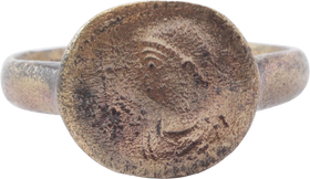 GRECO-ROMAN FIGURAL RING, C.50-300 BC, SIZE 11 1/4