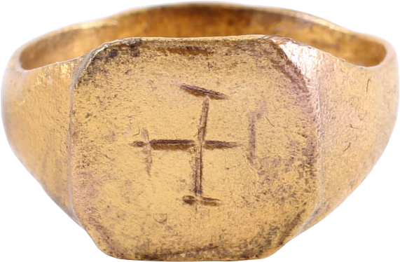 MEDIEVAL EUROPEAN CHRISTIAN RING 9TH-11TH CENTURY SIZE 10 ½ - Fagan Arms