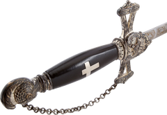 SILVERED HILTED KNIGHT’S TEMPLAR SWORD, C.1882-1925