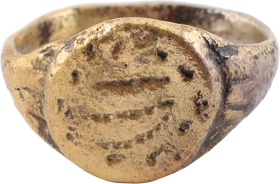 ROMAN SIGNET RING 1ST-4TH CENTURY AD, SIZE 6