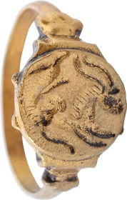 FINE ROMAN FIGURAL RING 2ND-4TH CENTURY AD, SIZE 9 ¼