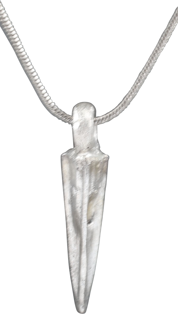 HELLENISTIC GREEK ARROWHEAD PENDANT NECKLACE, 300-100 BC