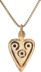ANCIENT VIKING HEART PENDANT NECKLACE, C.850-1000 AD
