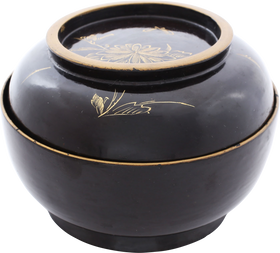 JAPANESE LACQUERED BOWL AND COVER C.1880