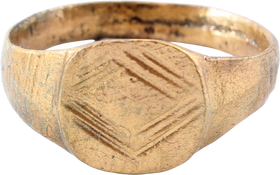 MEDIEVAL EUROPEAN RING, 500-800AD  SIZE 8 ¾
