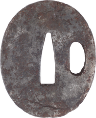 EDO PERIOD MARU GATA IRON TSUBA - Fagan Arms