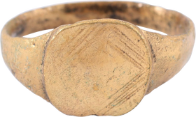 MEDIEVAL EUROPEAN RING, 900-1200 AD, SIZE 8 ¼