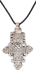 COPTIC SILVER CROSS, ETHIOPIA, 19TH CENTURY