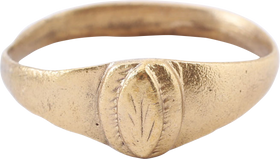 LATE MEDIEVAL EUROPEAN RING, C.1400-1600 AD, SIZE 7 ¾
