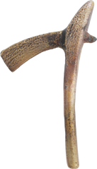 ASHANTI FIGURAL GOLD WEIGHT, BATTLE AXE C.1900, ex: Sir Cecil Armitage Collection