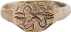 MEDIEVAL EUROPEAN RING 10TH-13TH CENTURY AD, SIZE 12